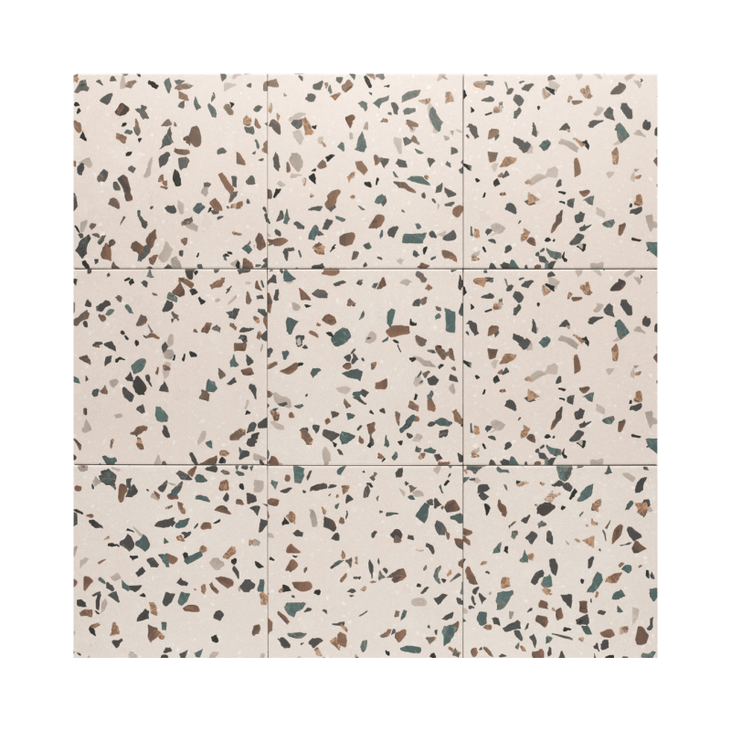 Dots Nude 20x20 – Carrelage style terrazzo (carton de 1 m²)