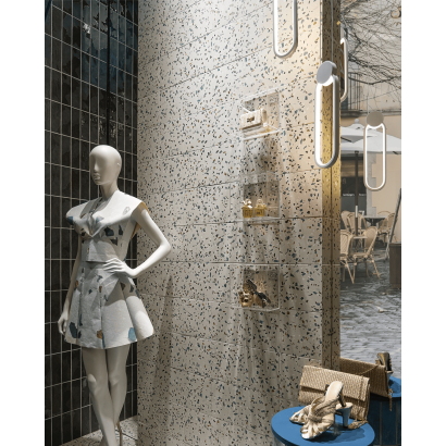 Dots Nude 20x20 – Carrelage style terrazzo (carton de 1 m²)