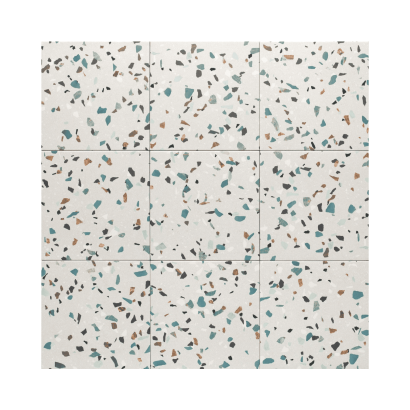Dots Bianco 20x20 – Carrelage style terrazzo (carton de 1 m²)