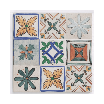 Portocervo 20x20 - Carrelage à motifs floraux (carton de 1 m2)