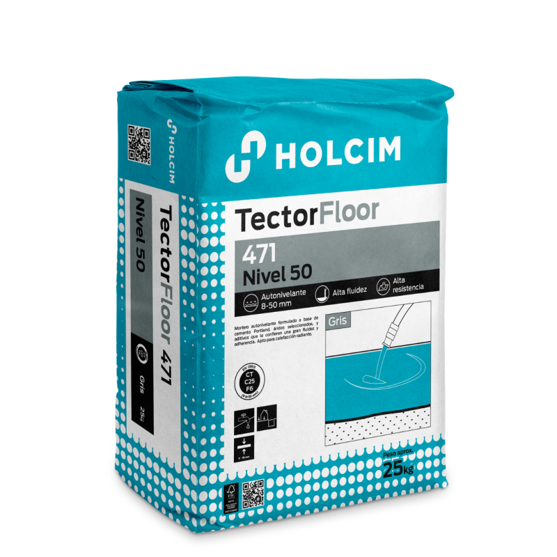 Tector Floor 471 - Ragréage fibré couche 8-50 mm sol intérieur et extérieur (sac de 25 kg)