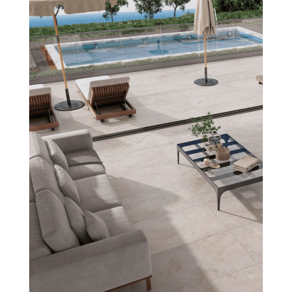 Petra Marfil 60x120 - Carrelage antidérapant effet béton (carton de 1,44 m2)