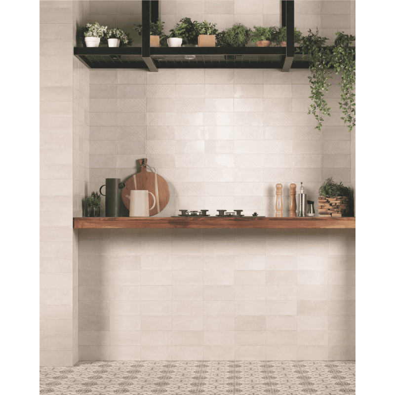 Decor Camden Bianco 10x20 - Carrelage finition brillante (carton de 1 m2)
