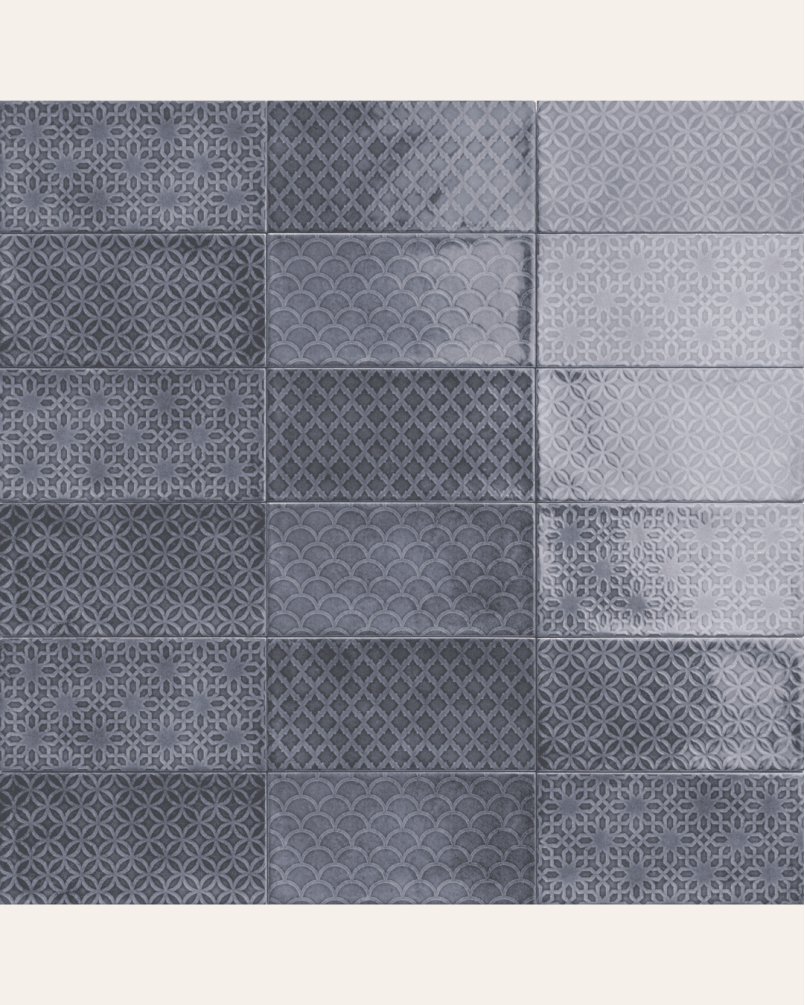 Decor Camden Azzurro 10x20 - Carrelage finition brillante (carton de 1 m2)