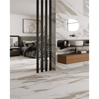 Calacatta Golden 60x120 - Carrelage effet marbre poli (carton de 1,44 m²)