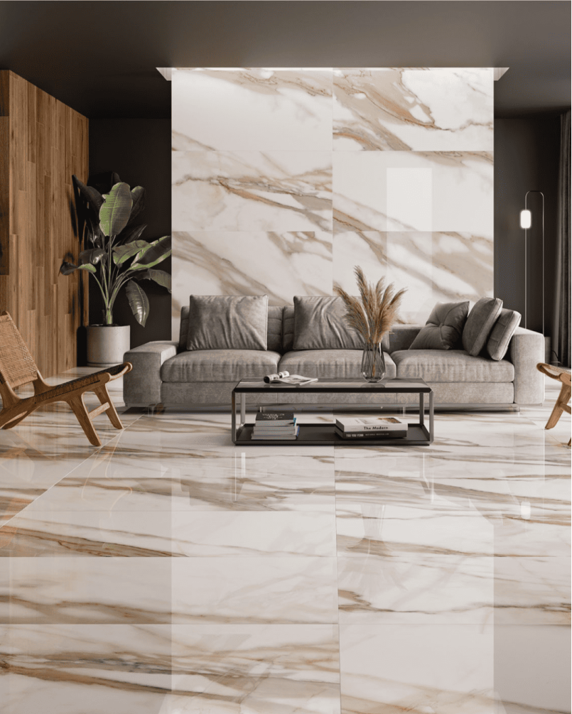 Calacatta Golden 60x120 - Carrelage effet marbre finition mate (carton de 1,44 m²)