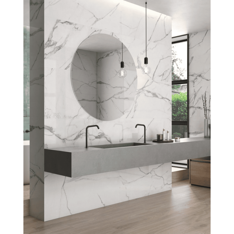 Nilo Blanco 60x120 - Carrelage effet marbre poli (carton de 1,44 m2)