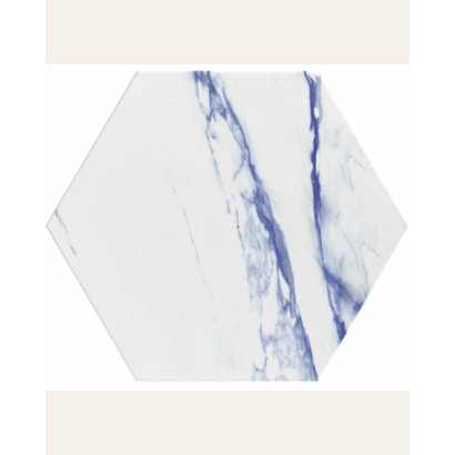 Thassos Blue 56x48,5 – Carrelage hexagonal brillant (carton de 1,20 m²)