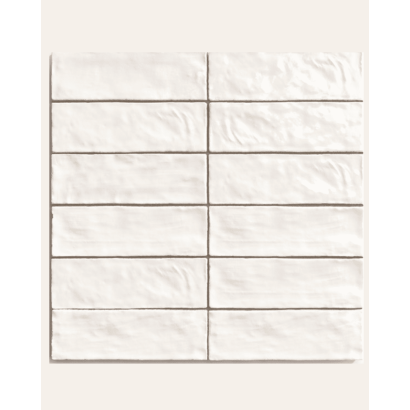 Positano Bianco 6,5x20 - Faïence effet zellige (carton de 0,5 m²)