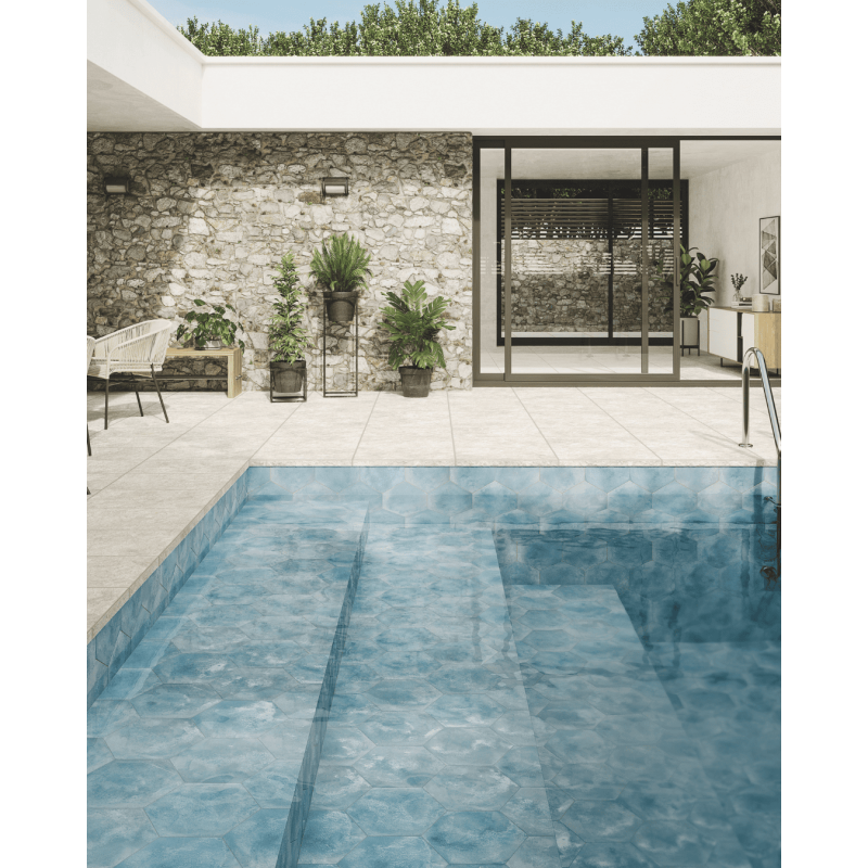 Craft Sky 28,5x33 - Carrelage hexagonal antidérapant (carton de 1 m2)