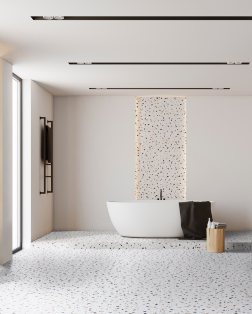 Galaxy Blanco 59,6x59,6 - Carrelage effet terrazzo (carton de 1,42 m2)
