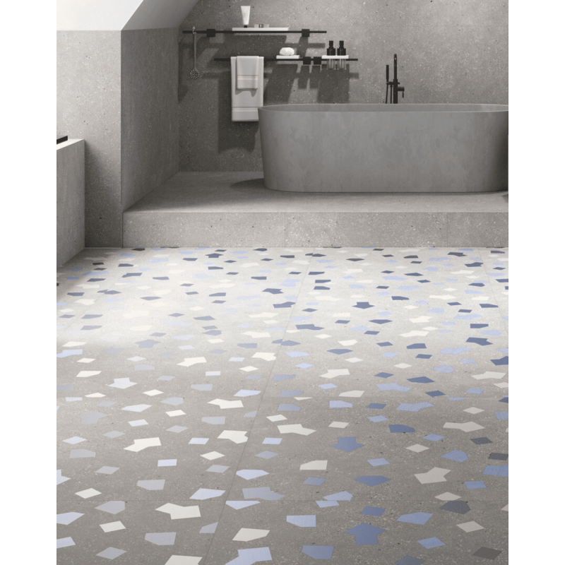 Ricetta Cenere 90x90 - Carrelage effet terrazzo (carton de 1,62 m2)