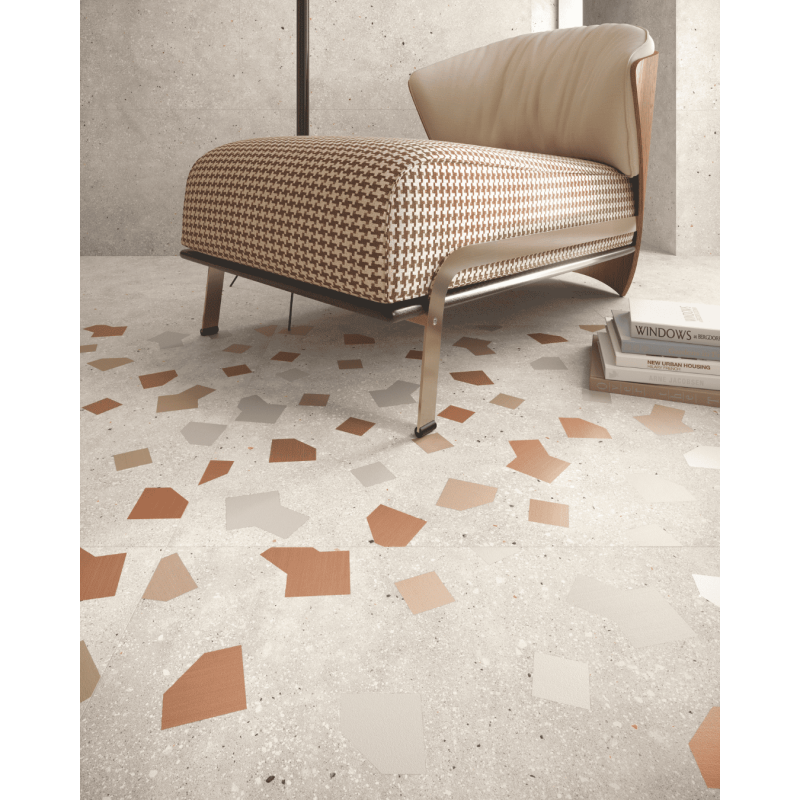 Ricetta Avorio 90x90 - Carrelage effet terrazzo (carton de 1,62 m2)