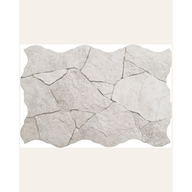 Borgogna White Flagstone 44x66 - Carrelage effet pierre (carton de 1,17 m2)