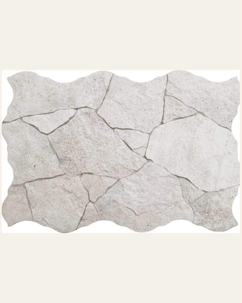 Borgogna White Flagstone 44x66 - Carrelage effet pierre (carton de 1,17 m2)
