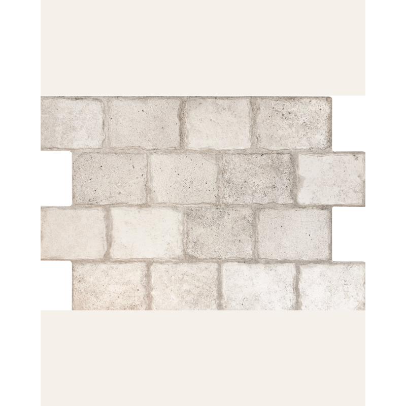 Borgogna White Cobblestone 44x66 - Carrelage effet pierre (carton de 1,04 m2)