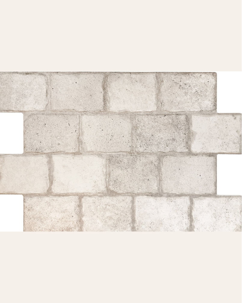 Borgogna White Cobblestone 44x66 - Carrelage effet pierre (carton de 1,04 m2)