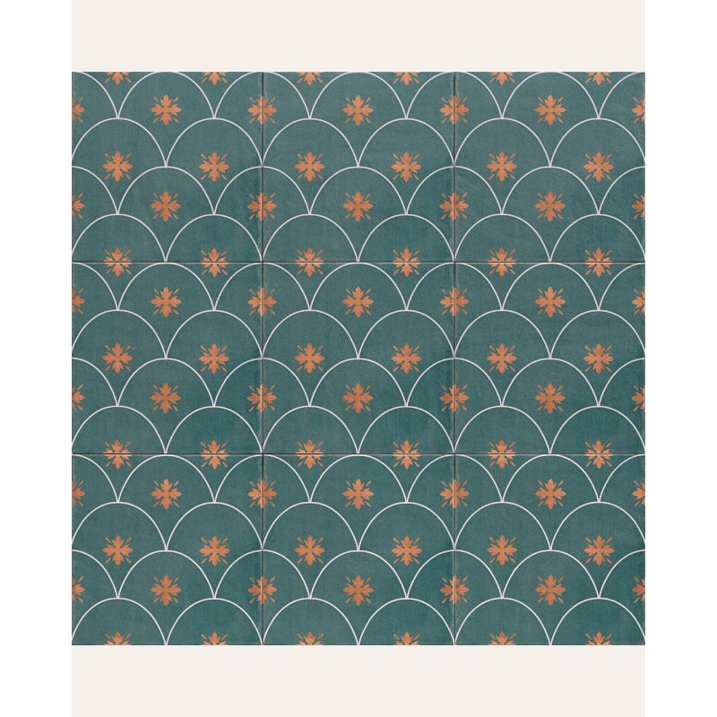 Glamour Green 20x20 - Carrelage style carreaux de ciment (carton de 1 m²)