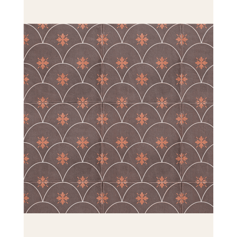 Glamour Brown 20x20 - Carrelage style carreaux de ciment (carton de 1 m²)