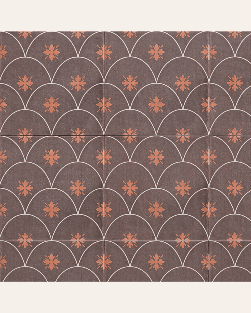 Glamour Brown 20x20 - Carrelage style carreaux de ciment (carton de 1 m²)