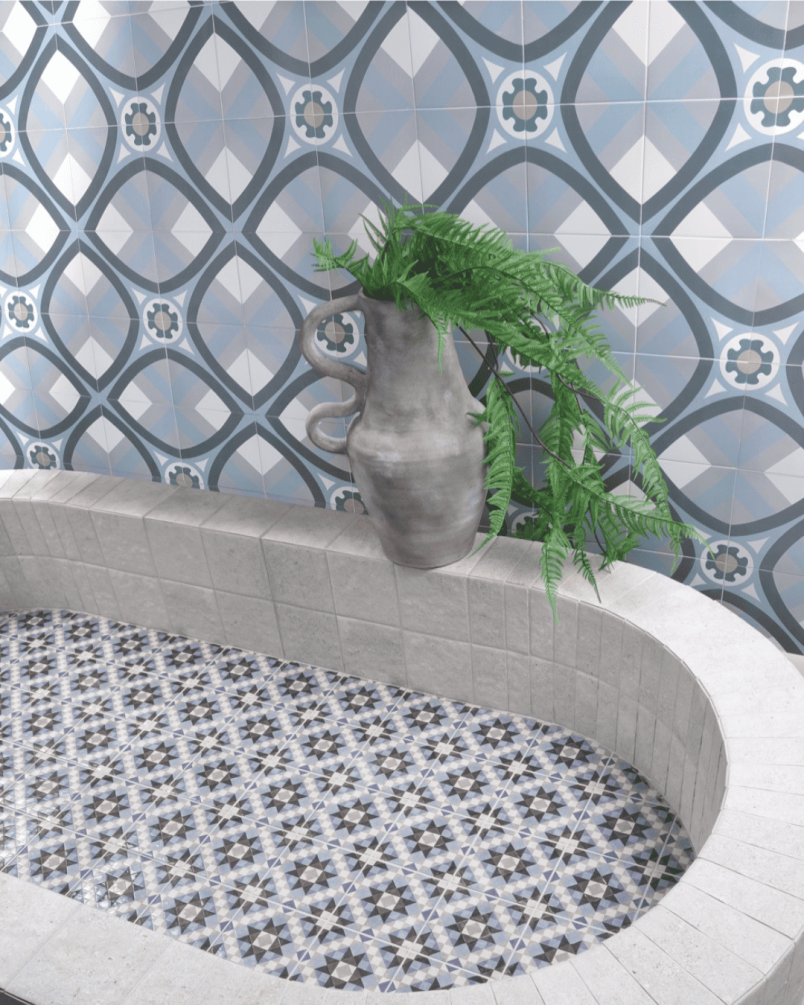Normandy Yport 20x20 – Carrelage décoratif style carreaux de ciment (carton de 1 m²)