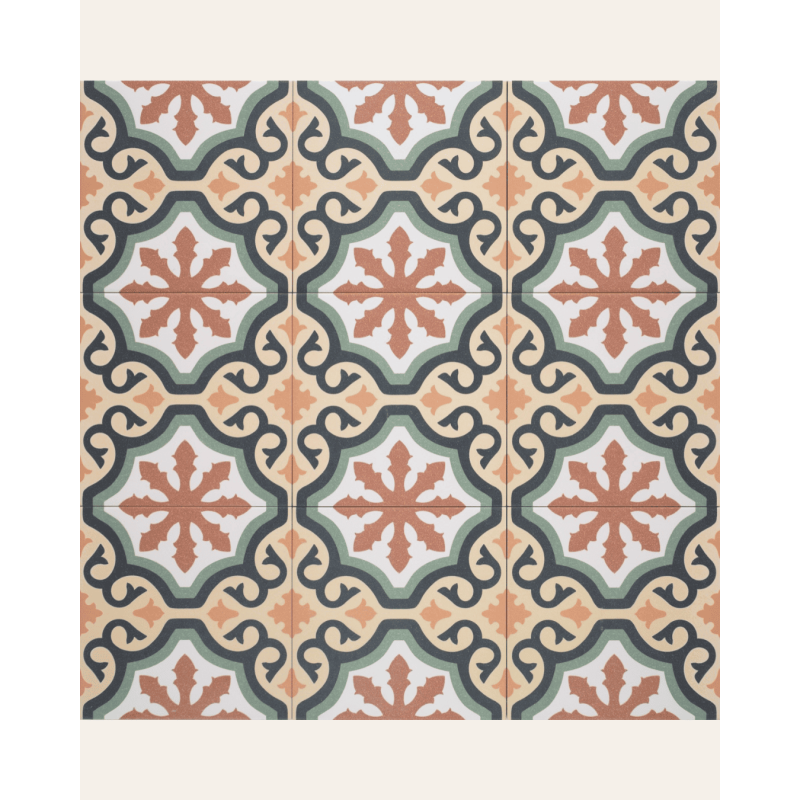 Normandy St. Michael 20x20 – Carrelage décoratif style carreaux de ciment (carton de 1 m²)