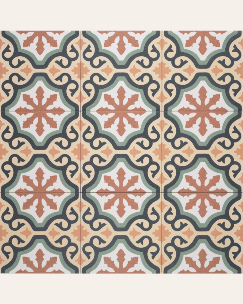 Normandy St. Michael 20x20 – Carrelage décoratif style carreaux de ciment (carton de 1 m²)