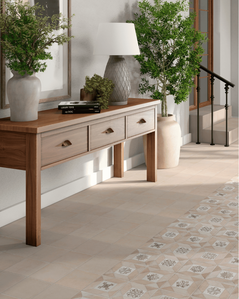 Deco Elegance Cream 20x20 - Carrelage style carreaux de ciment (carton de 1 m²)