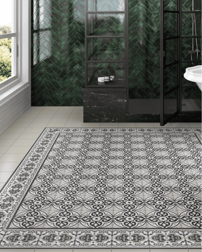 Centro Normandy White 20x20 - Carrelage style carreaux de ciment (carton de 1 m²)