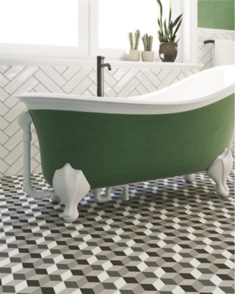 Lahore Grey 15x15 - Carrelage style carreaux de ciment (carton de 0,5 m²)