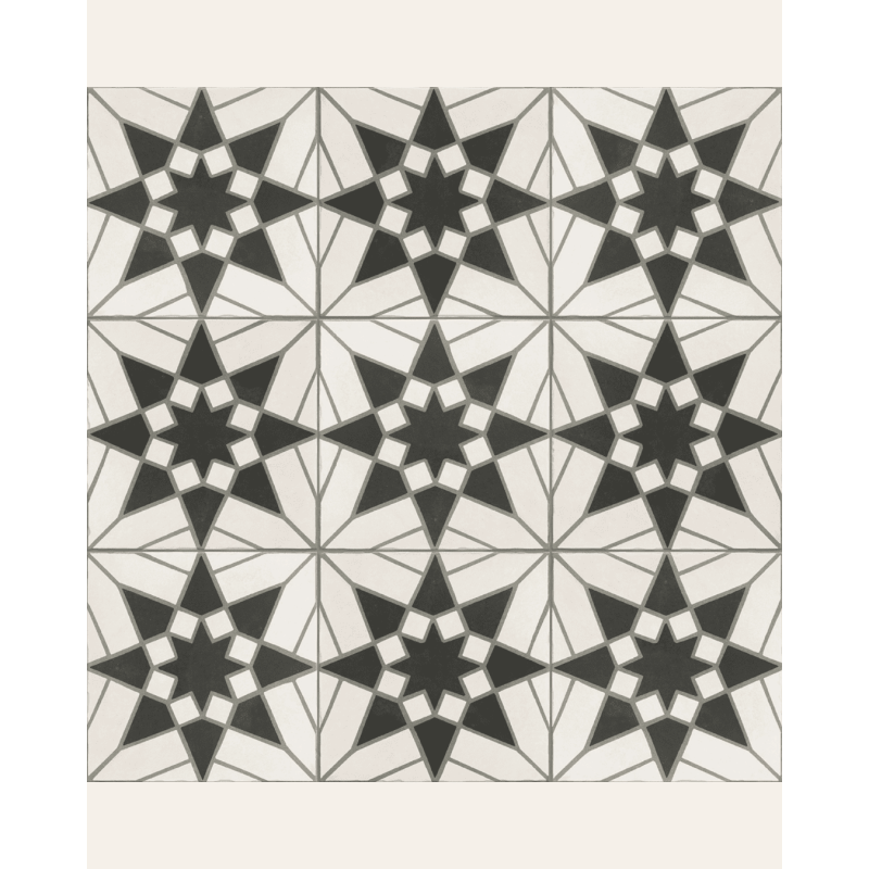 Sevilla White 20x20 - Carrelage à motifs géométriques style carreaux de ciment (carton de 1 m2)