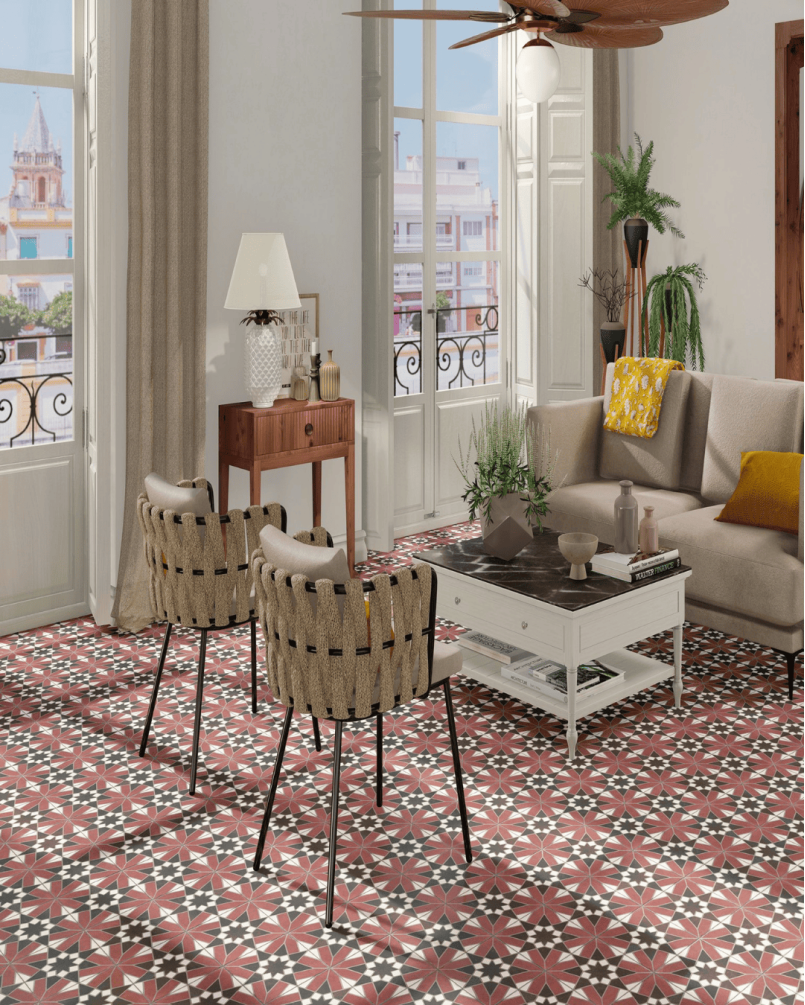 Sevilla Grenade 20x20 - Carrelage style carreaux de ciment (carton de 1 m2)