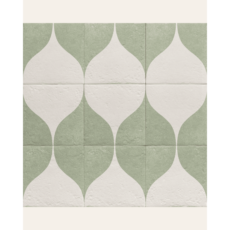 Decor Green Two 20x20 - Carrelage style carreaux de ciment (carton de 1 m²)
