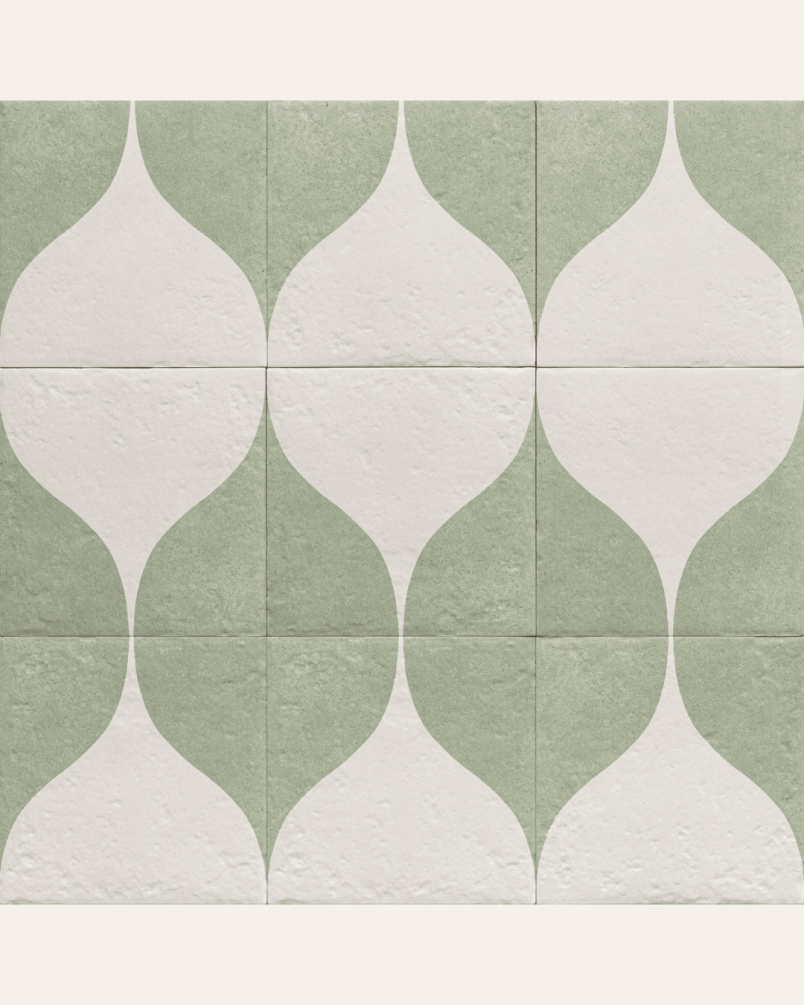 Decor Green Two 20x20 - Carrelage style carreaux de ciment (carton de 1 m²)