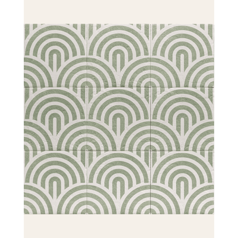 Decor Green Three 20x20 - Carrelage style carreaux de ciment (carton de 1 m²)