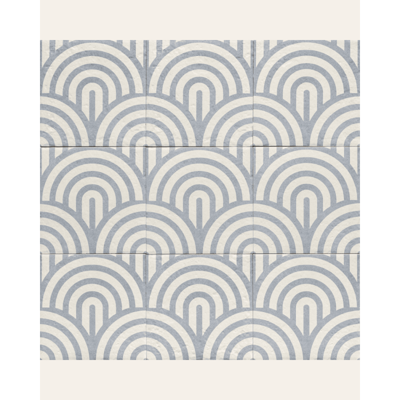 Decor Blue Three 20x20 - Carrelage style carreaux de ciment (carton de 1 m2)