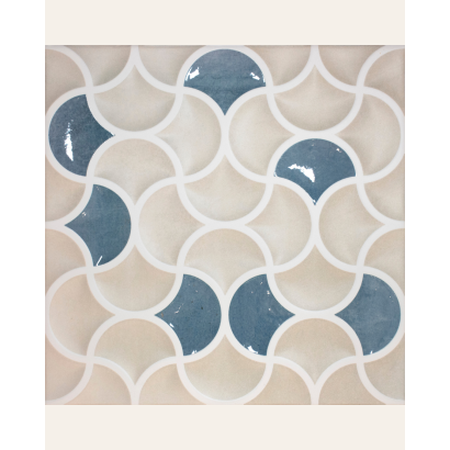 Lattice Sand Aqua 33x33 - Carrelage style carreaux de ciment (carton de 0,89 m2)