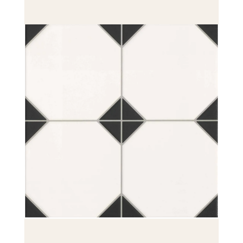 Oxford Negro 33x33 - Carrelage style carreaux de ciment (carton de 1 m2)
