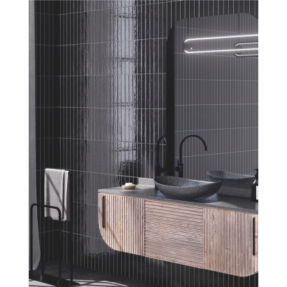 Sidney Nero 5x30 - Faïence effet zellige (carton de 0,51 m²)
