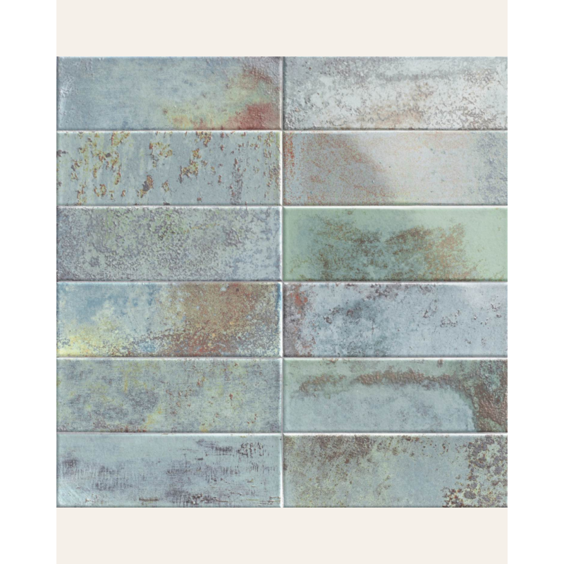 Bellagio Aquamarine 10x30 - Faïence effet zellige raku (carton de 1,02 m2)