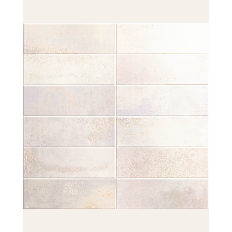 Bellagio Bianco 10x30 - Faïence effet zellige raku (carton de 1,02 m2)