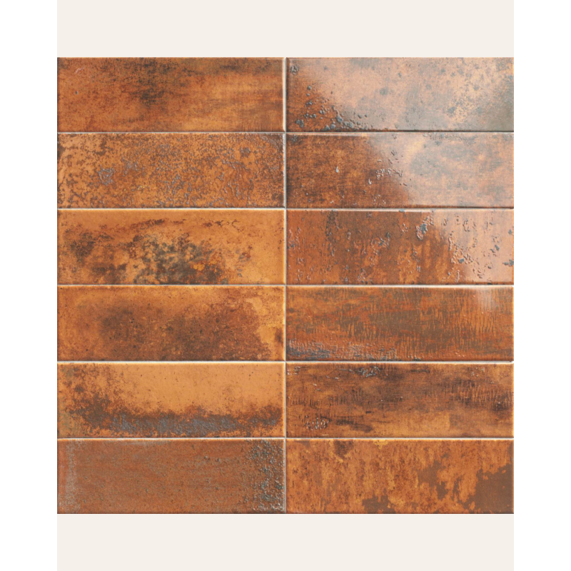 Bellagio Fuocco 10x30 - Faïence effet zellige raku (carton de 1,02 m2)