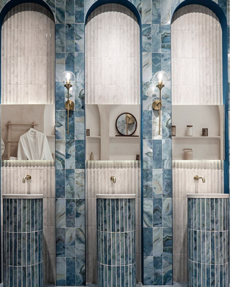 Chloe Aqua 10x30 - Faience effet marbre (carton de 1,02 m2)