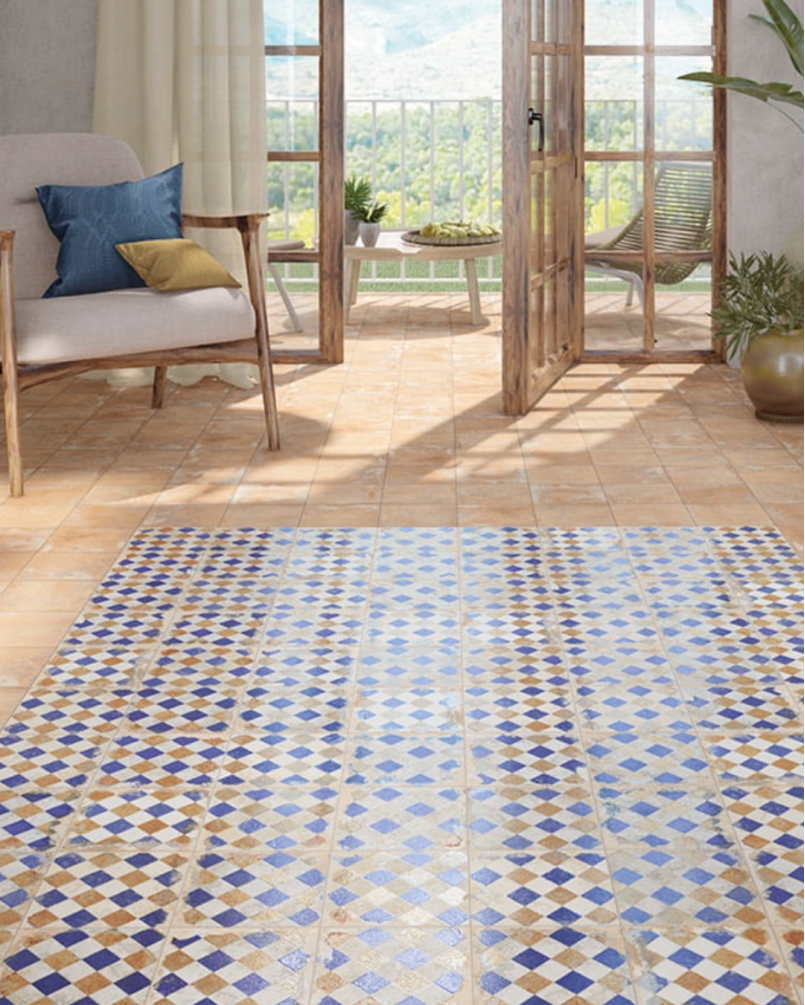 Land Cream 20x20 - Carrelage effet terre cuite (carton de 1 m2)