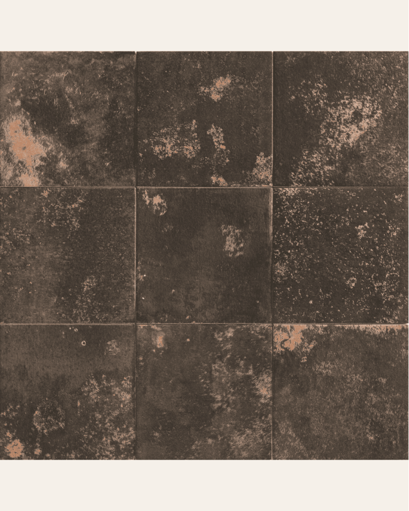 Meraki Black 20x20 - Carrelage aspect vielli brillant (carton de 1 m2)
