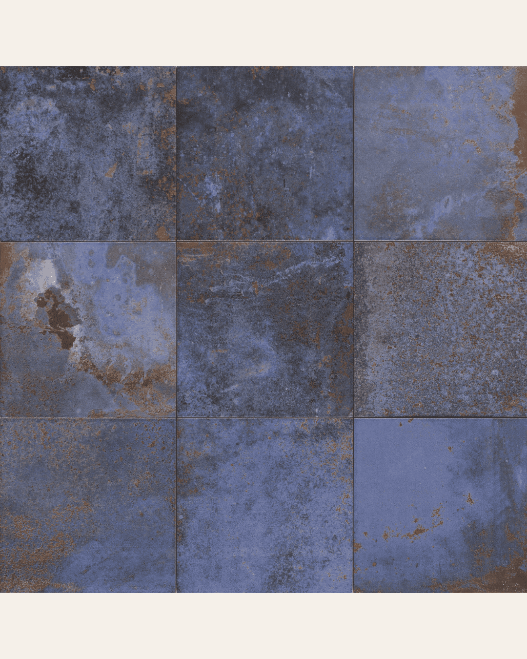 Meraki Blu 20x20 - Carrelage aspect vielli brillant (carton de 1 m2)