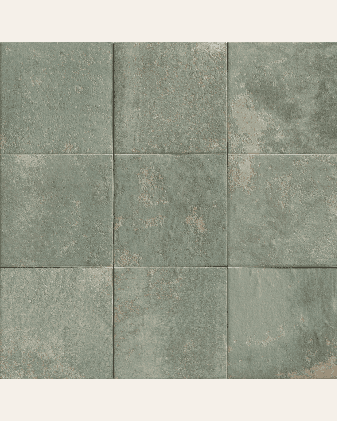 Meraki Green 20x20 - Carrelage aspect vielli brillant (carton de 1 m2)