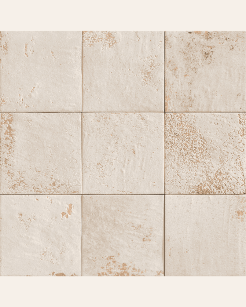 Meraki Blanco 20x20 - Carrelage aspect vielli brillant (carton de 1 m2)