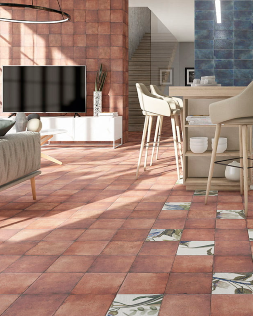 Bottega Terra 20x20 - Carrelage style traditionnel (carton de 1 m2)