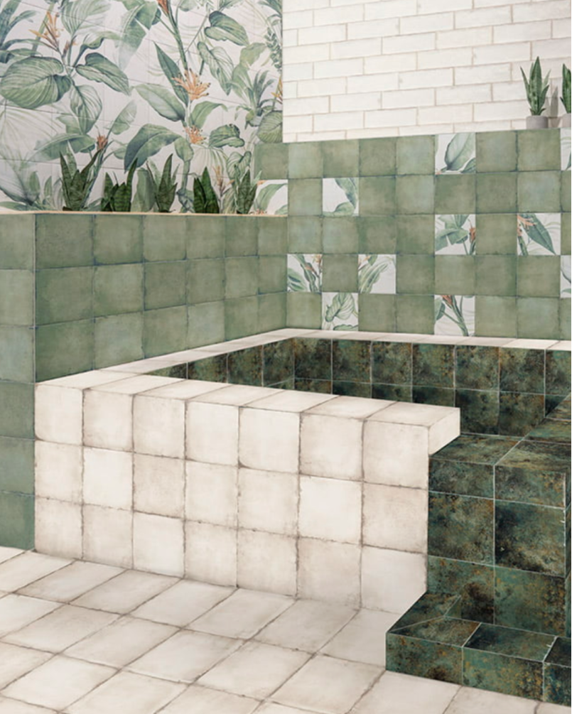 Bottega Verd 20x20 - Carrelage style traditionnel (carton de 1 m2)